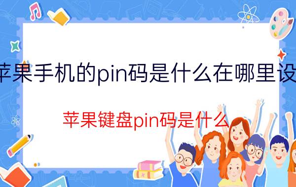 苹果手机的pin码是什么在哪里设置 苹果键盘pin码是什么？